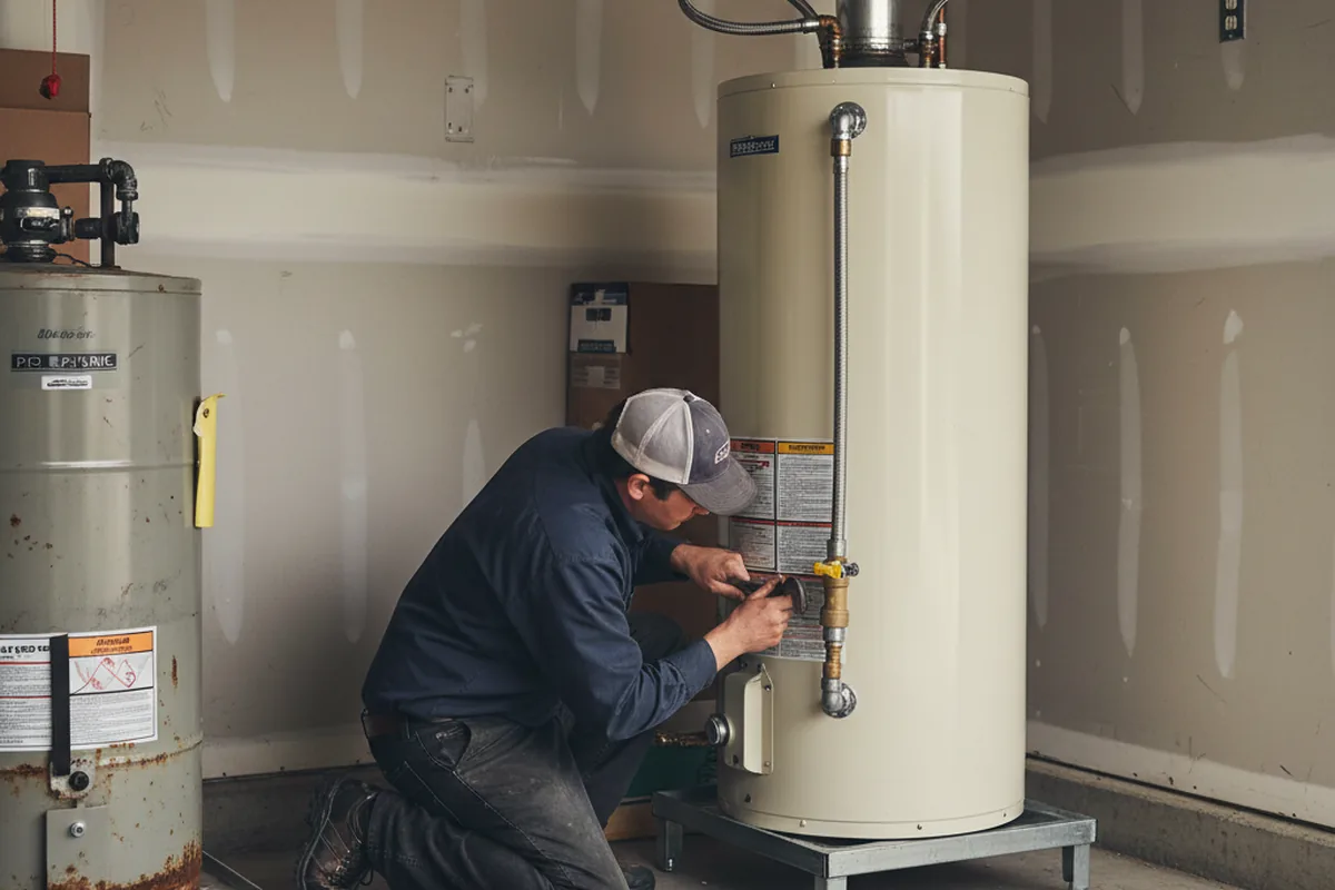 Water heater and shutoff valve replacement in Waldorf