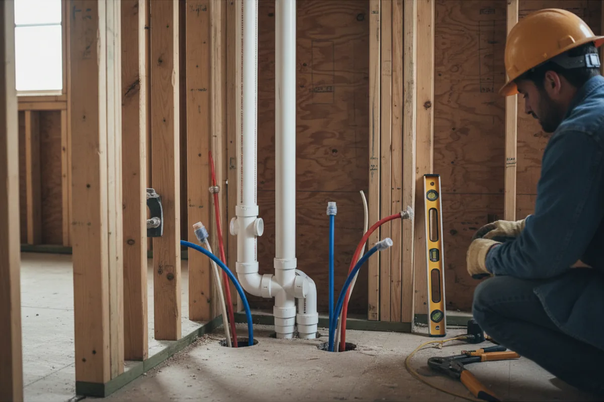 Drain and supply rough-in during Garbage Disposal Repair in Waldorf